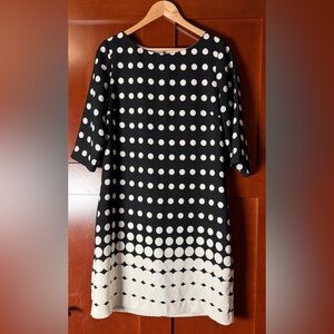 Banana Republic Black and White Polka Dot Midi Dress Size 12